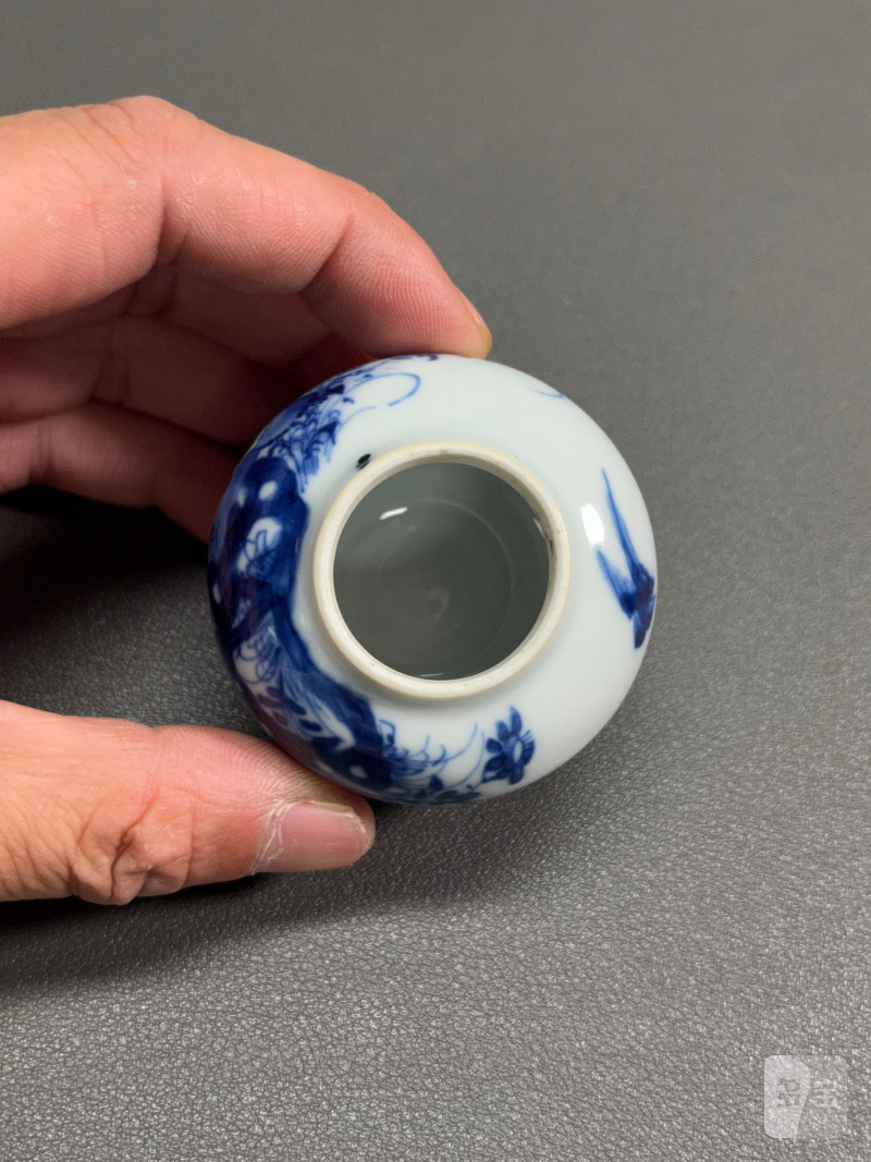 清康熙  青花虫草纹小盖罐 - 图11